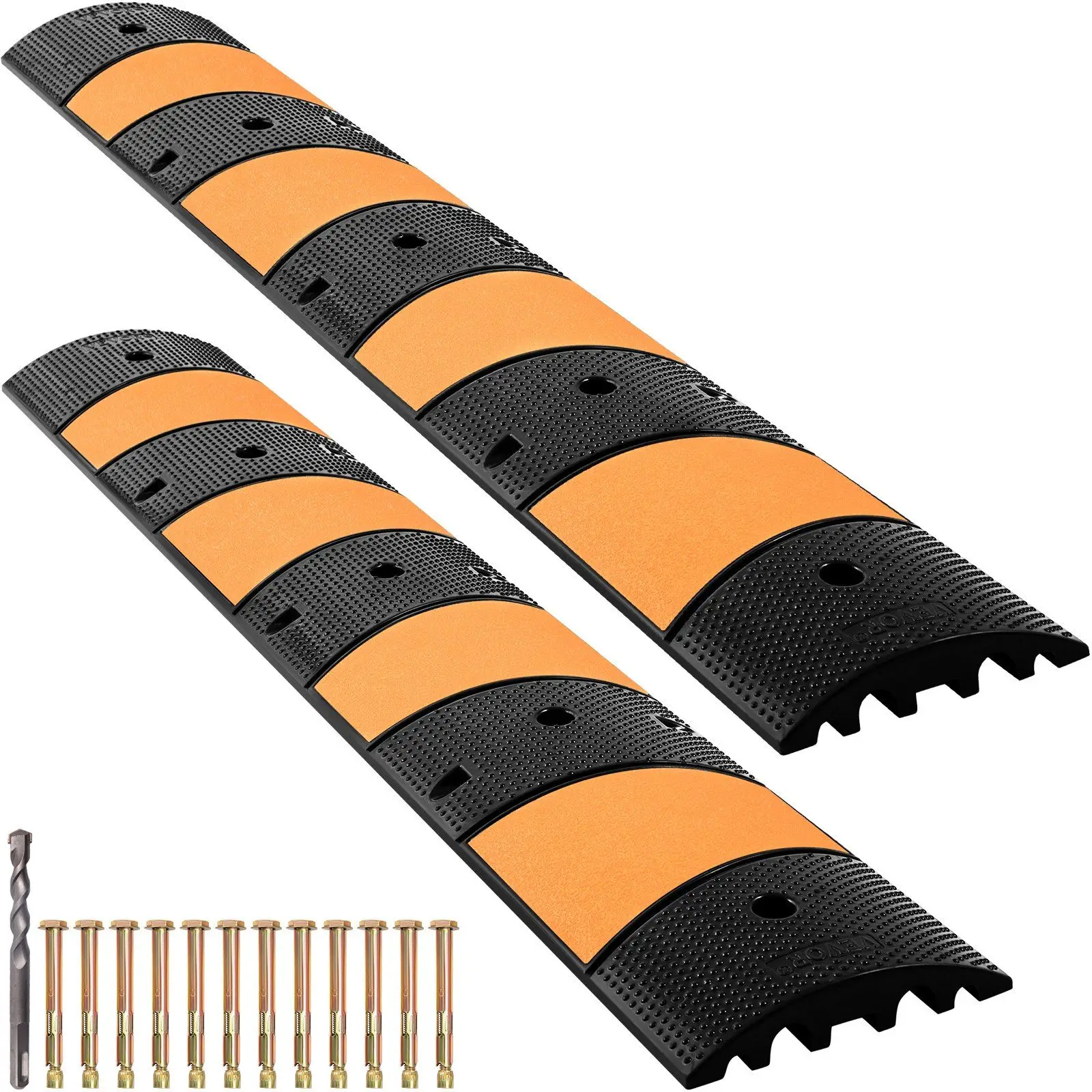

2 Pack Speed Bump 22000 LBS Load Capacity 2 Channel Modular Speed Hump Garage Speed Bump Highway Speed Bump 72.8x12.2x2.2"