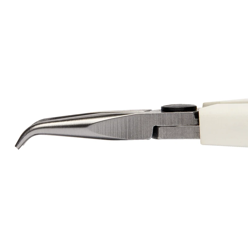 Lindstrom #7892 60° Bent Tip Snipe Nose Pliers Jewelry Making 29mm Smooth Jaws Angled for Hard-to-Reach Settings
