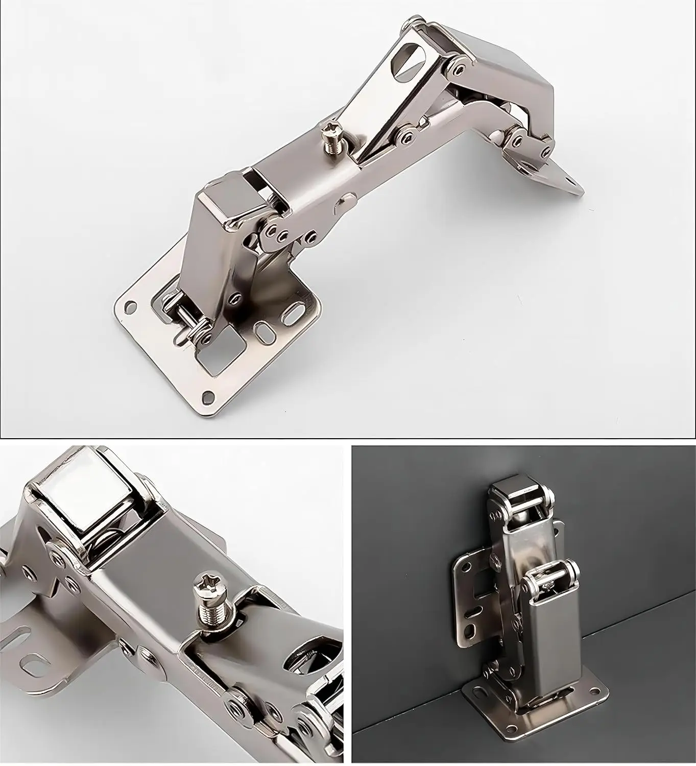 Big Kitchen Cabinet Door Hinges Cupboard Door 170 Degree Hinges - Large Angle Door Hinges - No Slot Required - Easy to Install