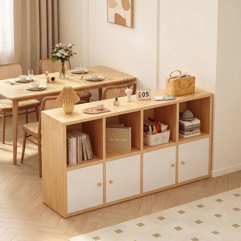 for Cabinet Locker Room Storage Living Room Sofa Wall Side Low Floor to Ceiling Small Bookcase Grid Cabinet