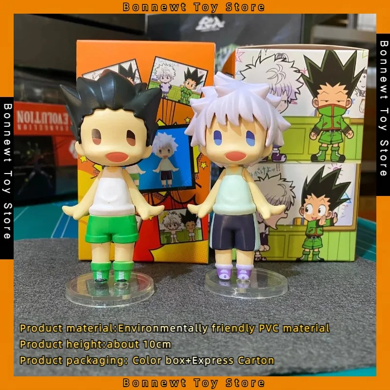 2 Pcs/Set HUNTER×HUNTER Doudouyan Series GONFREECSS&KILLUA ZAOLDYCK Q Version Doll Figure Model Boxed Ornament