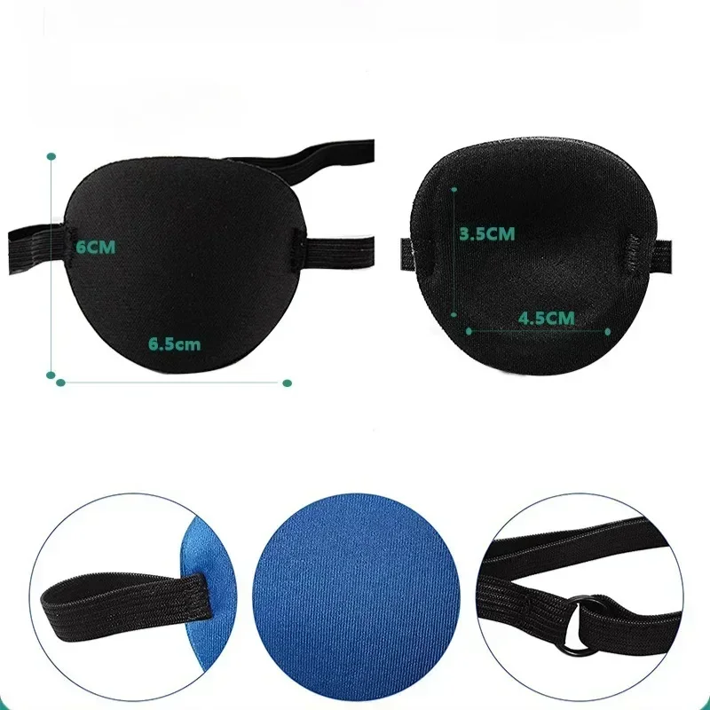 수면안대 Black Single Eye Patch Adjustable Soft Amblyopia Lazy Eye Patches for Left or Right Eyes Concave Eye Patch for Adults Kids