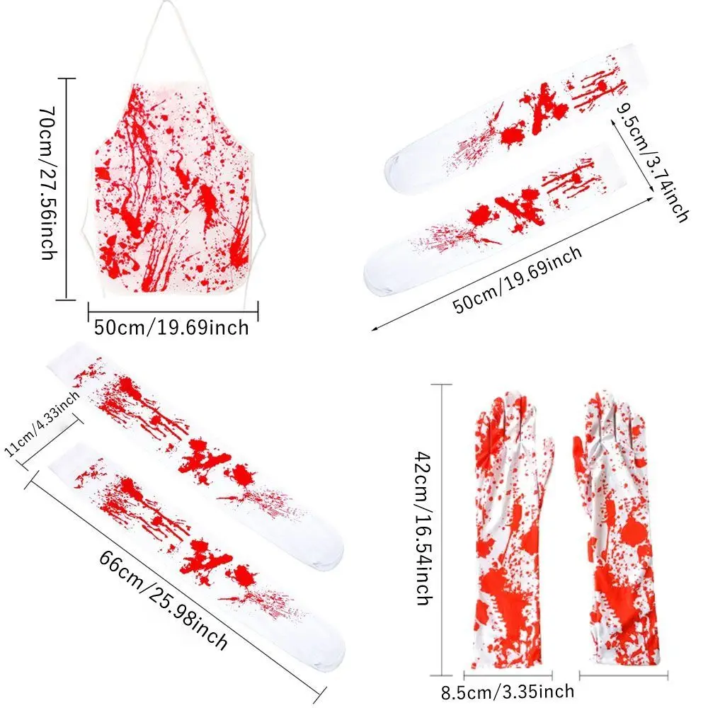 Novo cosplay traje avental de sangue assustador horror manchado de sangue meia pano festival cosplay prop cozinha