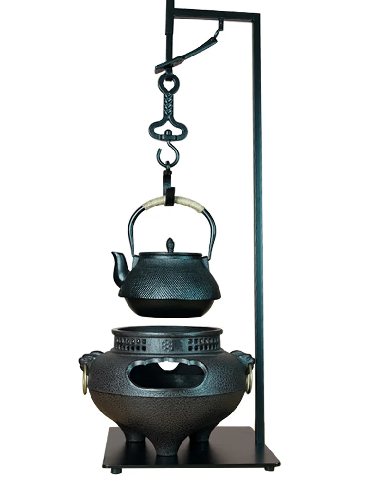 

Large desktop free hook iron pot hanging hook hanging pot charcoal stove ghost noodle wind stove making tea self-loading hook in