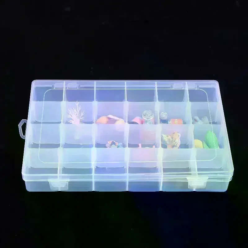 

1/3Pcs Jewelry Earring Case Container 15/18/24/28/30/36 Grids Transparent Plastic Compartment Box Screw Tool Storage Boxes