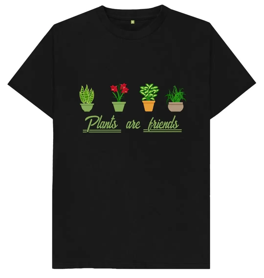 Plants Are Friends Outdoors Vegetarian Veggie Vegan Plant Lover Pots Daisy Kids T Shirt