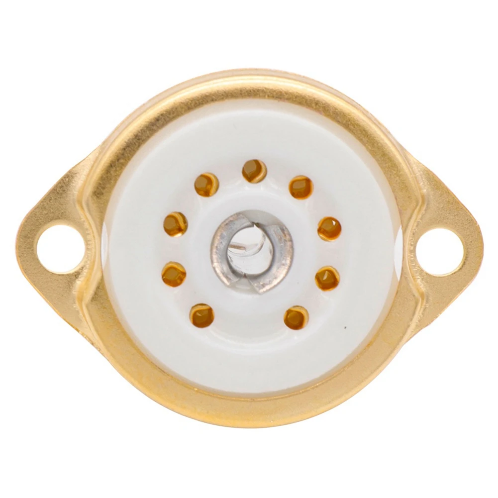 AD41-10PCS GZC9-F B9A جديد 9Pin مطلية بالذهب أنبوب مآخذ قاعدة السيراميك مناسبة ل