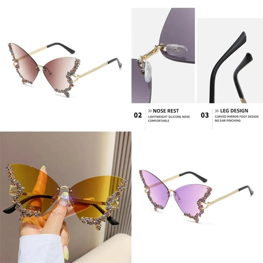 

39BD Butterfly Sunglasses Butterfly Rimless Sunglasse Butterfly Eyeglasses