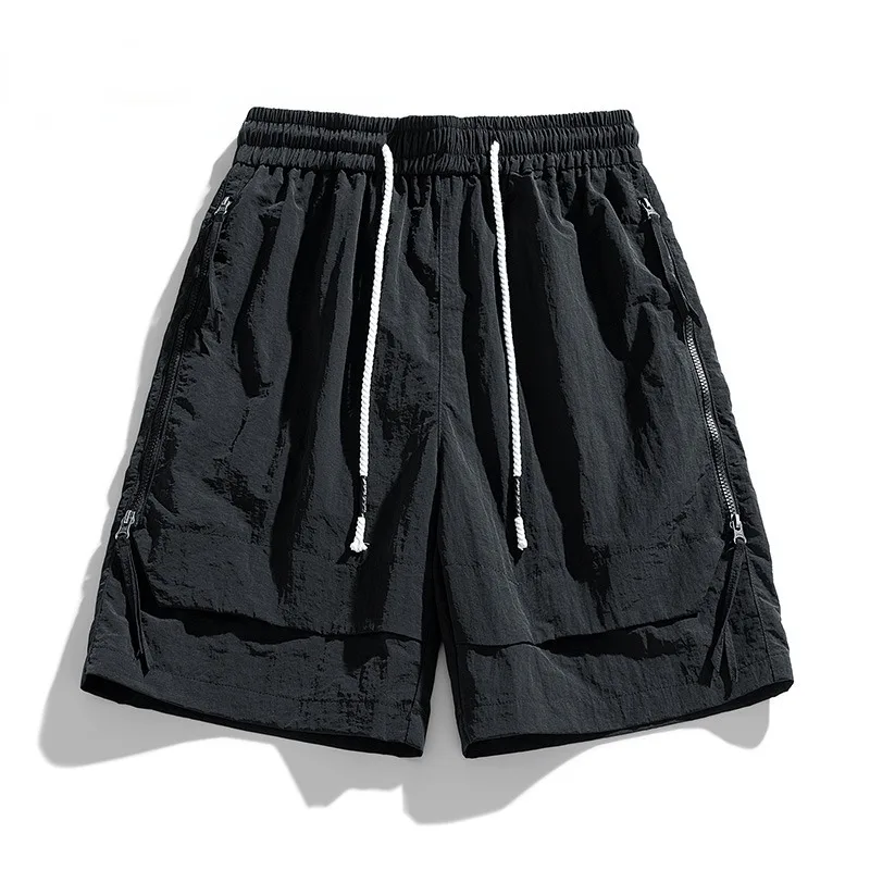 2024 Shorts for Men and Women's 2024 Summer New Trend Versatile Loose Straight Tube Multi Zipper Decorative Pants