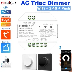 Miboxer Tuya WiFi AC Triac Dimmer 2.4G Push Dimming RF Rotating Panel Remote Voice Control For Alexa Google Home Smart Life APP