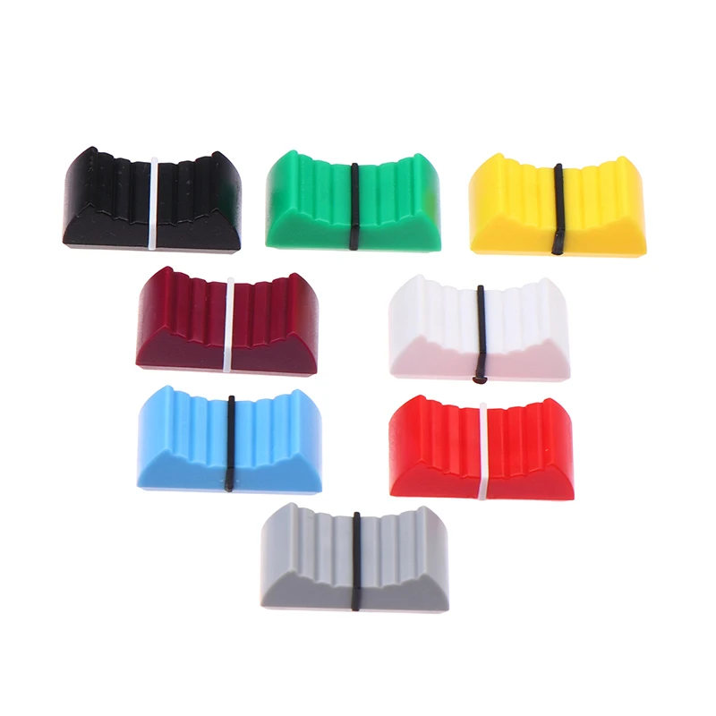 Plastic Mixer Push Key Cap Fader Knob Cap Touch Sensitive Slider Ribbed Mixer Desk Switch Knob Cap Length 24.5MM