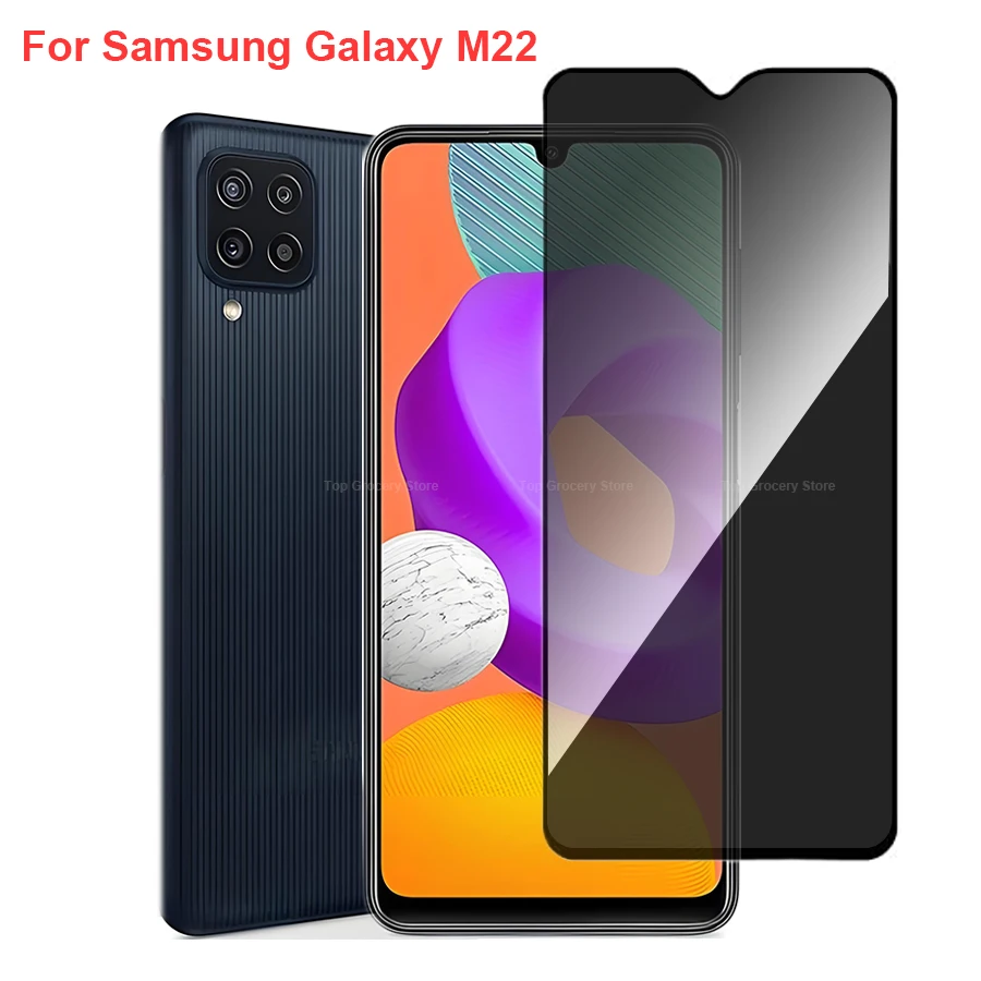 

For Samsung Galaxy M22 Anti Spy Privacy Tempered Glass Screen Protector Compatible For GalaxyM22 Full Cover Screen Phone Film