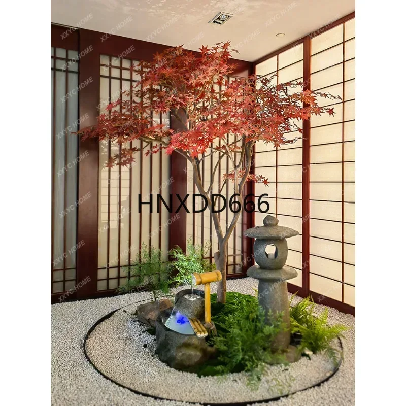 Red Maple Tree Imitative Tree Indoor Large Landscape Courtyard Landscaping Decoration Decoration Maple Leaf Dry View