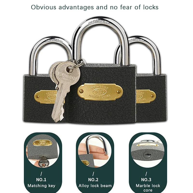 Universal Padlock Household Lock Metal Iron Lock Grey Drawer Cabinet Padlock Portable Dormitory Door Lock For Home