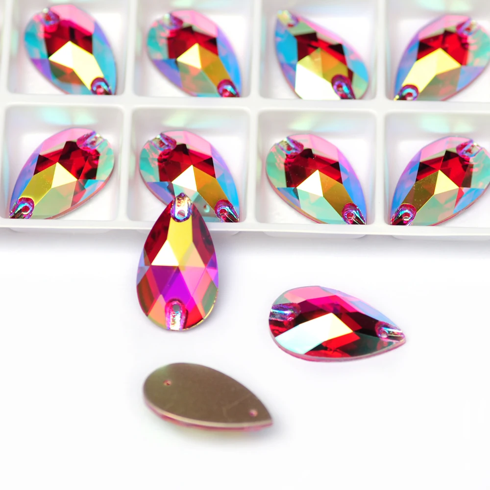 PUBRILEX Großhandel Bunte AB-Strasssteine zum Aufnähen, Glas-Flachsteine zum Nähen für Kleidung, Taschen und Accessoires – Detail 19