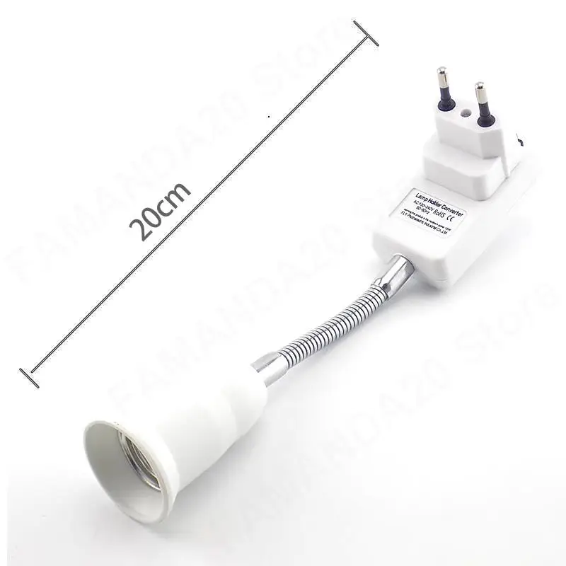 AC 110-220V E27 Lamp Bulb Adapter Flexible Light Bases Holder Flexible Converter On/Off Switch Adapter Socket 20CM M20