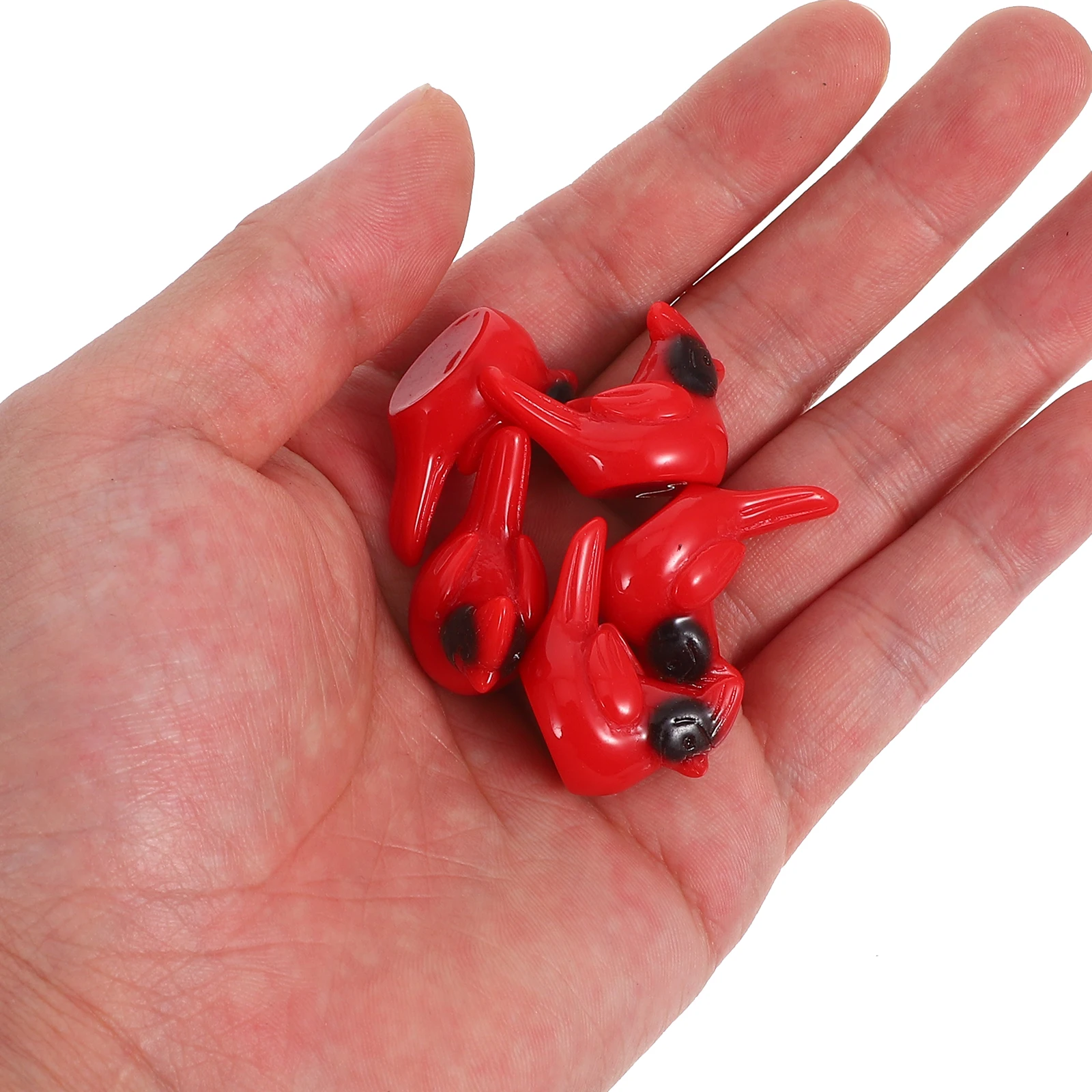 

50Pcs Mini Resin Cardinal Bird Figurines Small Red Bird Ornaments for Miniature Fairy Garden Desktop Bonsai Decoration
