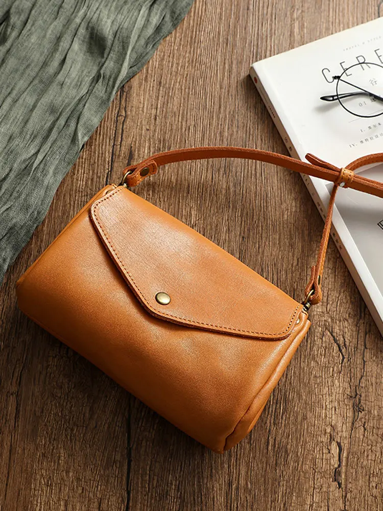 Luxury Fashion Pretty Girls Leather Shoulder Bag 100% Genuine Leather Bags For Woman Small Female Sling Bag Crossbody Bag