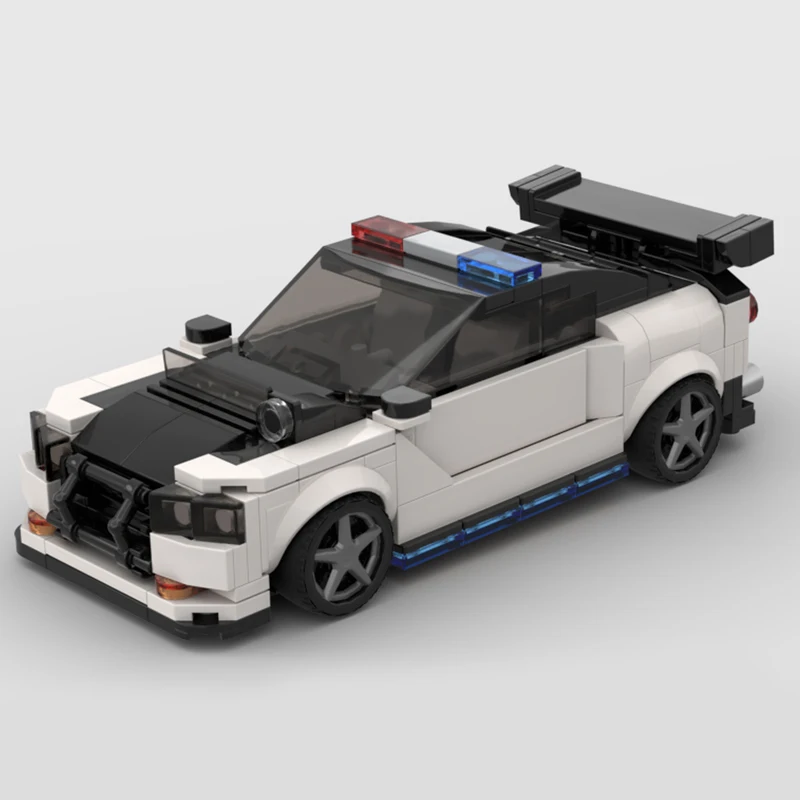 Speed Hypercar Model MOC Building Bricks City Car R34 GTR Police Car Modular Technology Toy Suit Gifts Holiday Assemble