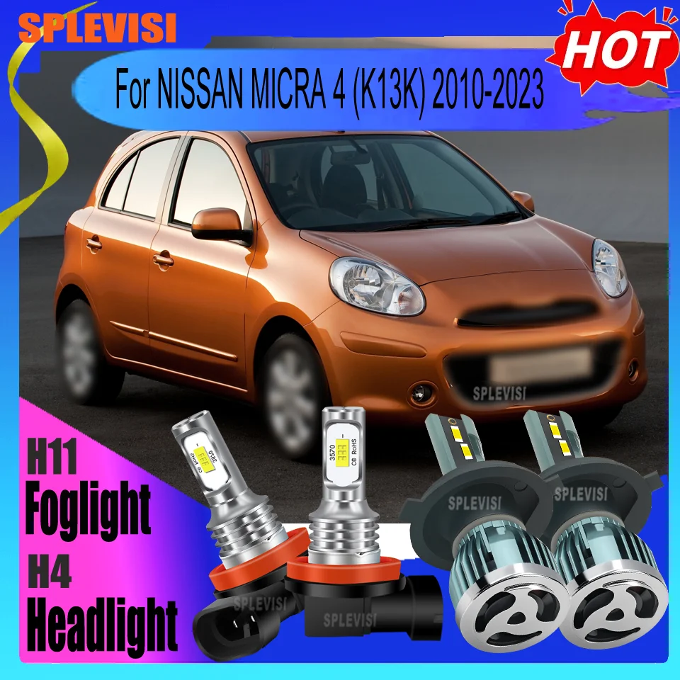 

LED H4 H11 Headlight Foglight lifespan 60000hrs For NISSAN MICRA 4 (K13K) 2010 2011 2012 2013 2014 2015 2016 2017 2018 2019-2023