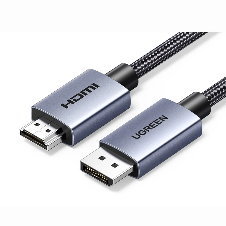 

UGREEN DisplayPort to HD-MI Cable 4K30Hz HDR Active DP 1.2 ToHDMI 2.0 Cord Aluminum Braided Uni-Directional DP ToHDMI Converter