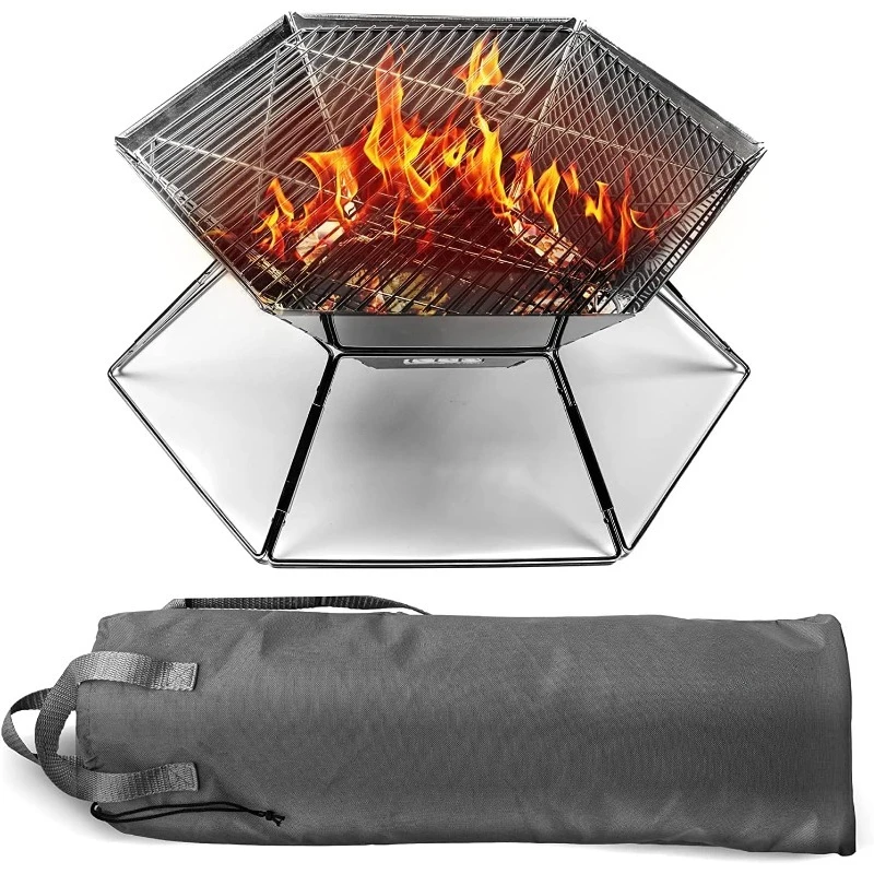 

Складная бочка для ожогов, стальная клетка для ожогов для дровяной складной походной печи, гриль, сольная печь, костер, подходит для домашнего кемпинга