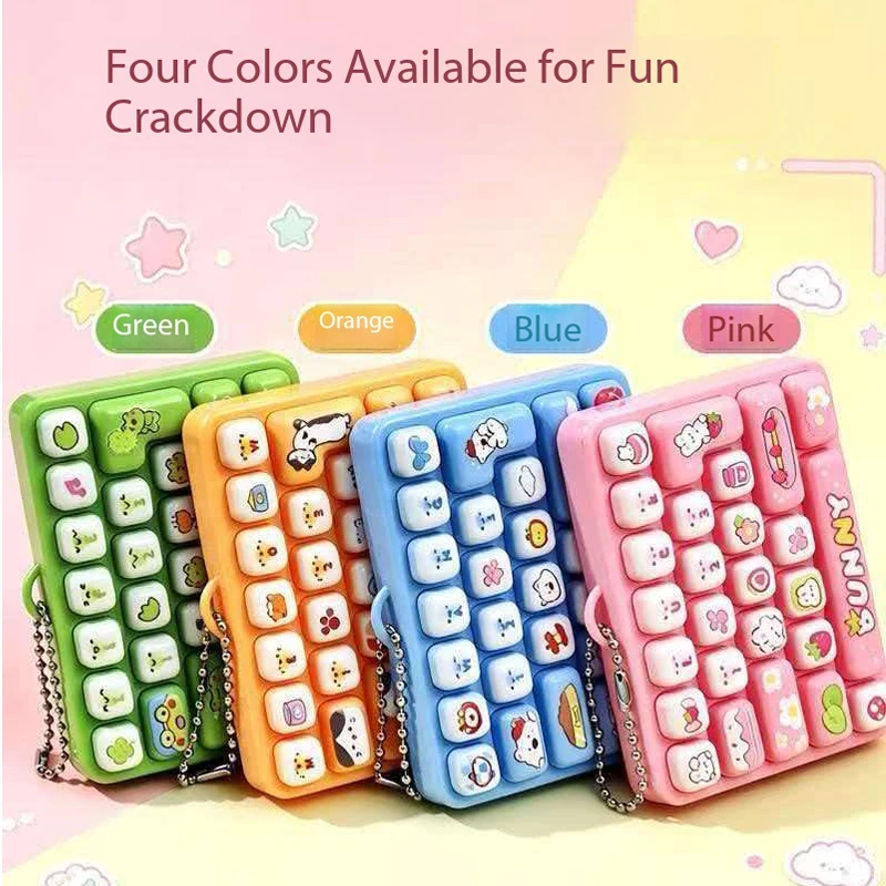 26 Keys Cap Keyboard Keychain Antistress Keycap Clicker Stress Releasing Clicker Fidget Keyring Bag Charm Pendant Accessories