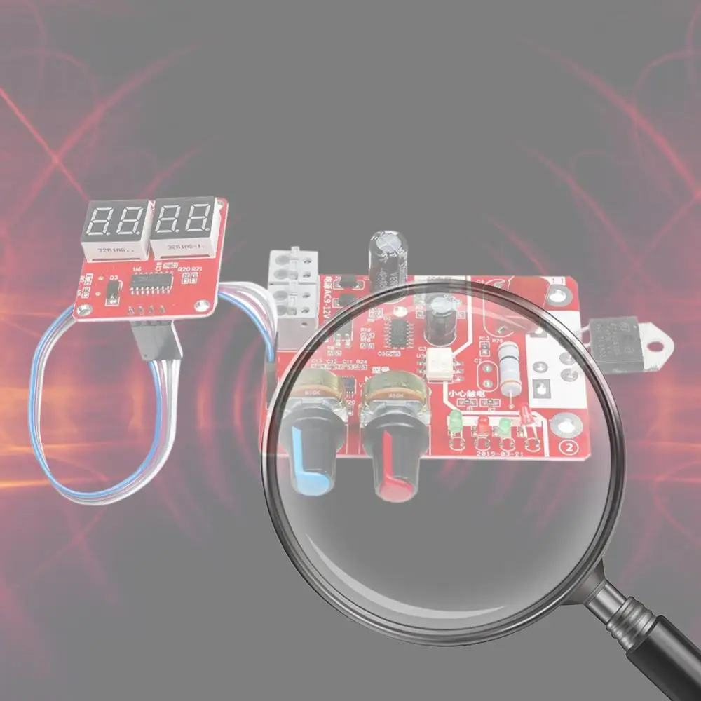 

40/100V Transformer Controller Board Adjustable Time Current Controller Panel Module Digital Display Portable DIY Battery Access