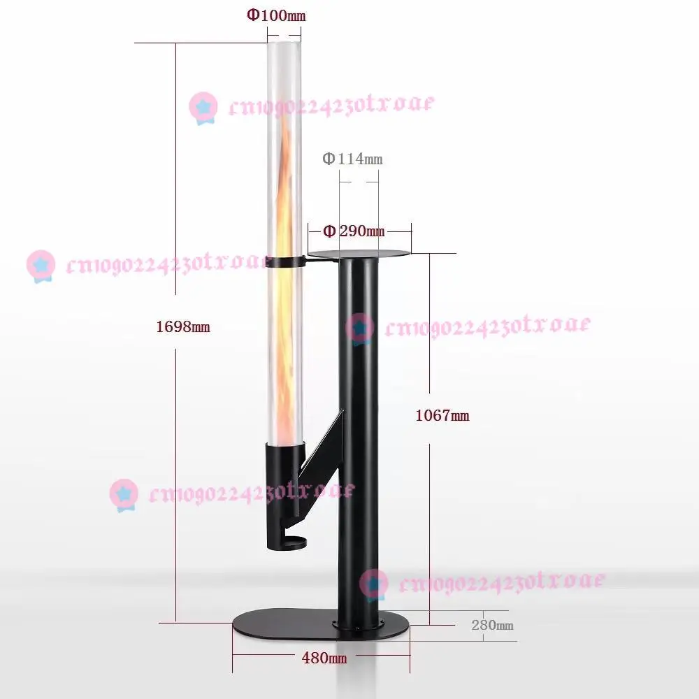 Innovative Modern Fireplace for Villas: Steel Pellet Heater Stove with Torch - Fire Pipe Column Design