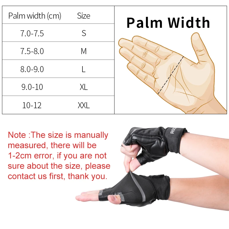 ROCKBORS Fitness Gym Gloves Men Women Non Slip Wrist Guard Weight Lifting Dumbbell Riding Training Half Finger Sports Gloves