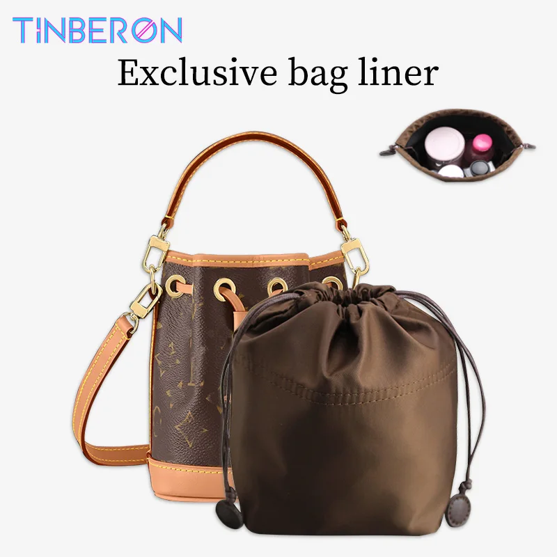 

TINBERON Nylon Bag Insert Organizer Coffee Makeup Bag Organizer In Bag Liner Fit for Bucket Bag Handbag Accessories Cosmetic Bag