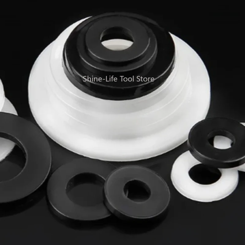 SL Plastic Nylon Flat Washer Plane Spacer M2 M2.5 M3 M4 M5 M6 M8 M10 M12 White/ Black Insulation Gasket Ring