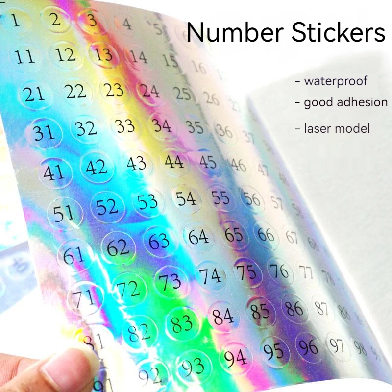 Nagellak Kleur Gellak Nummer Sticker Label 1-600 Markering Nummering Manicure Waterdichte Laser Label Sticker