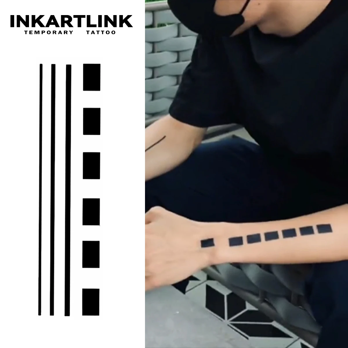 Minimalist Line Art Temporary Semi-Permanent Tattoo Sticker: 1-2 Weeks of Waterproof, Friction-Proof Style