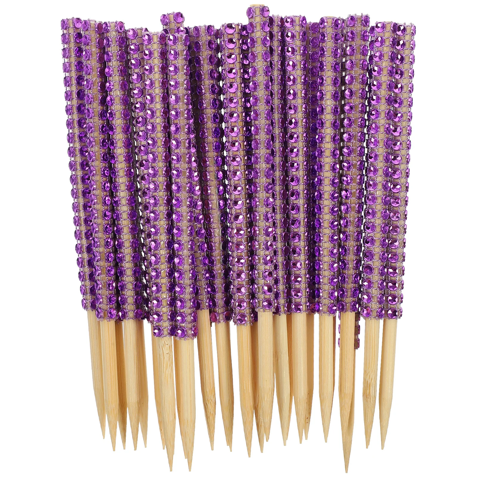 

30Pcs Party Bamboo Candy Apples Sticks Lightweight Fruit Picks Glitter Cake Decoration Candy Sticks Lollipop Picks