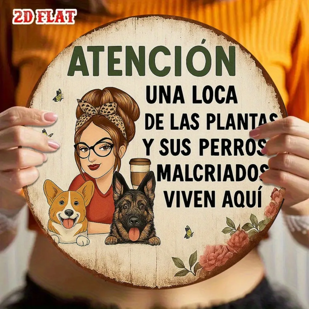 2D Flat - A Vintage Aluminum Sign , It Serves As a Warm Reminder Sign, Available in Spanish