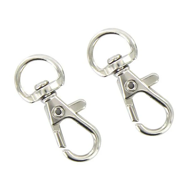 30pcs Swivel Carabiners Keychain Silver Color