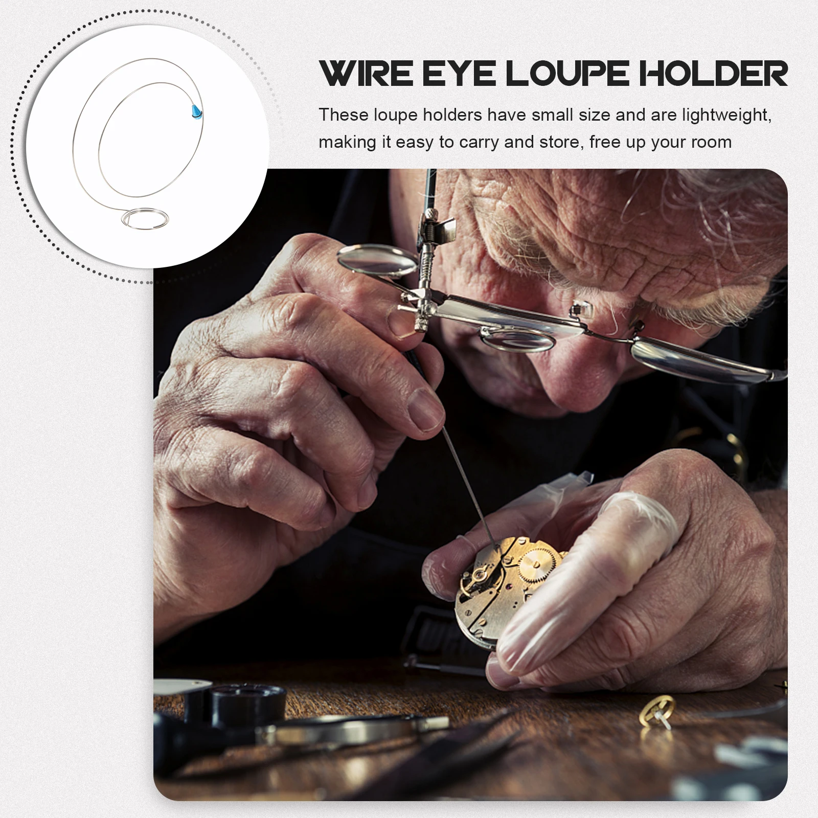 

2Pcs Adjustable Wire Loupe Holder Portable Steel Circle Small Size for Watch Repair Supplies Loupe Holder Adjustable Wire