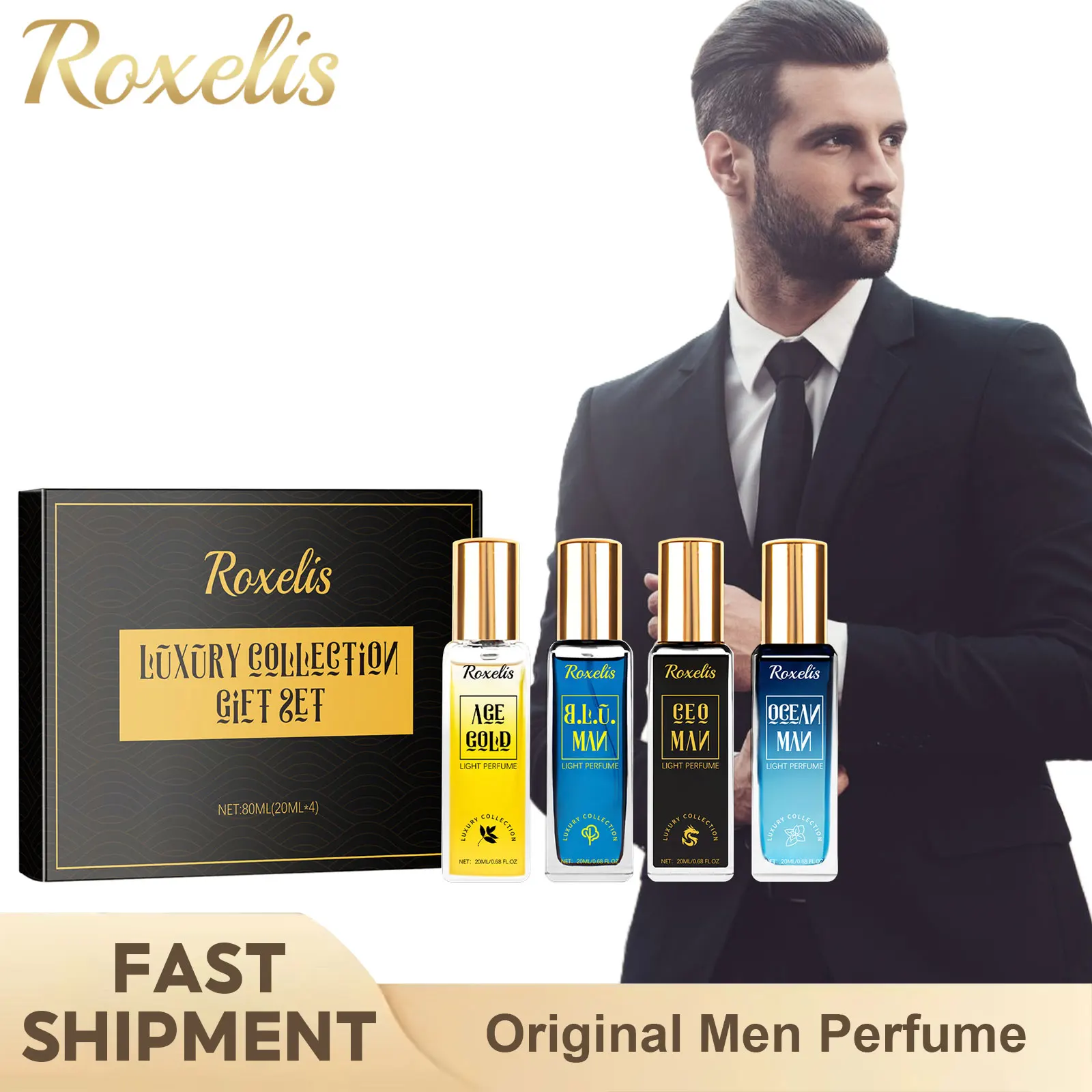 Homens perfume spray caixa de presente quatro peças conjunto fragrância duradoura colônia oceano perfume atraindo feminino fresco natural encantador perfume