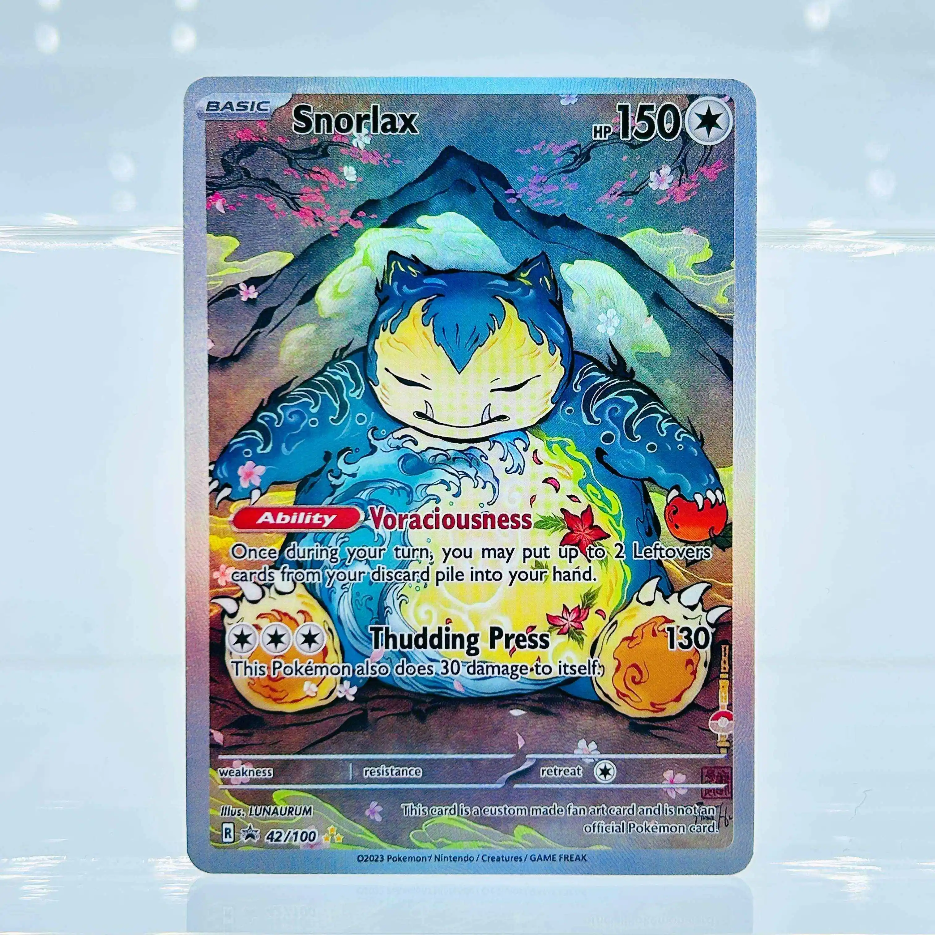 Snorlax 42/100 English Version Collectible Grade DIY Foil Texture Nice Condition Premium Anime Collection Cards