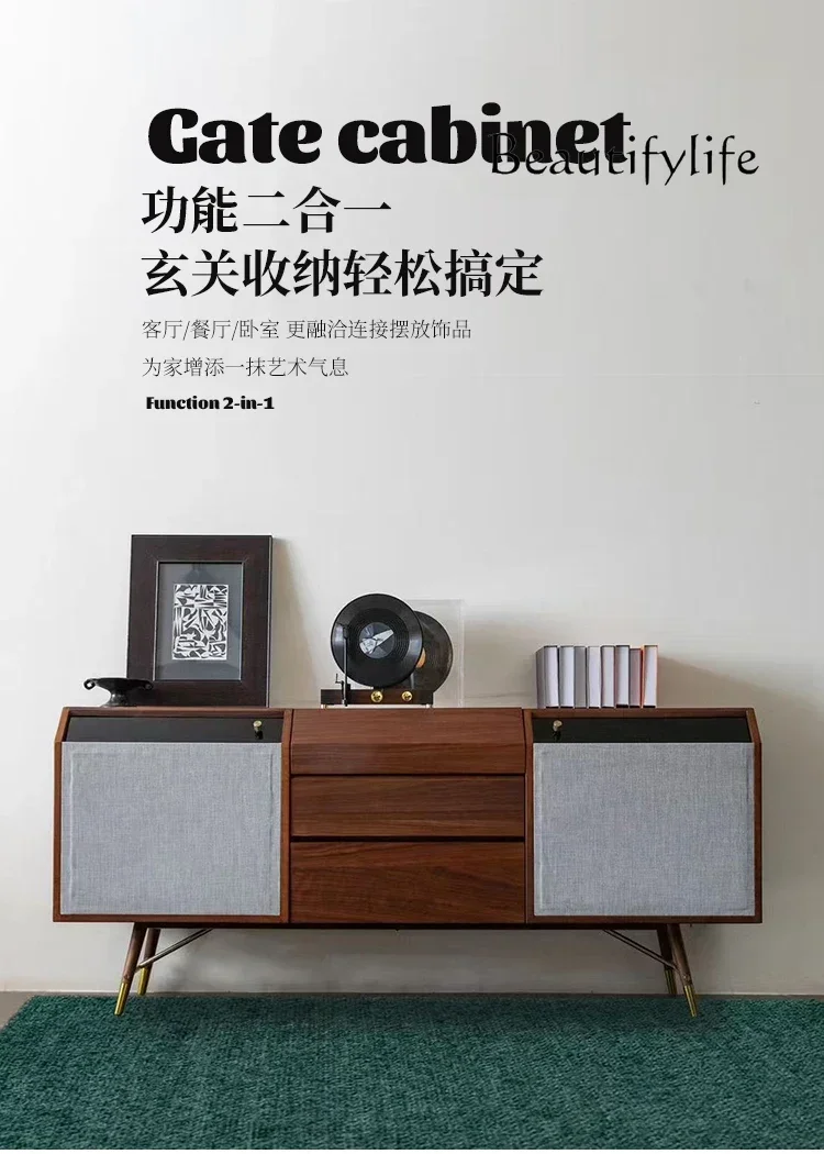 يمكن تخصيص خزانة جانبية لتناول الطعام من خشب الجوز الأسود في أمريكا الشمالية من hI X كخزانة تلفزيون، وقفل فاخر من الخشب الصلب بالكامل