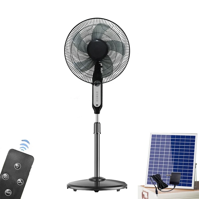 مروحة تخييم خارجية، عمر بطارية طويل، سعة كبيرة، مروحة أرضية تعمل بالطاقة الشمسية، كهربائية كبيرة تعمل بالتحكم عن بعد