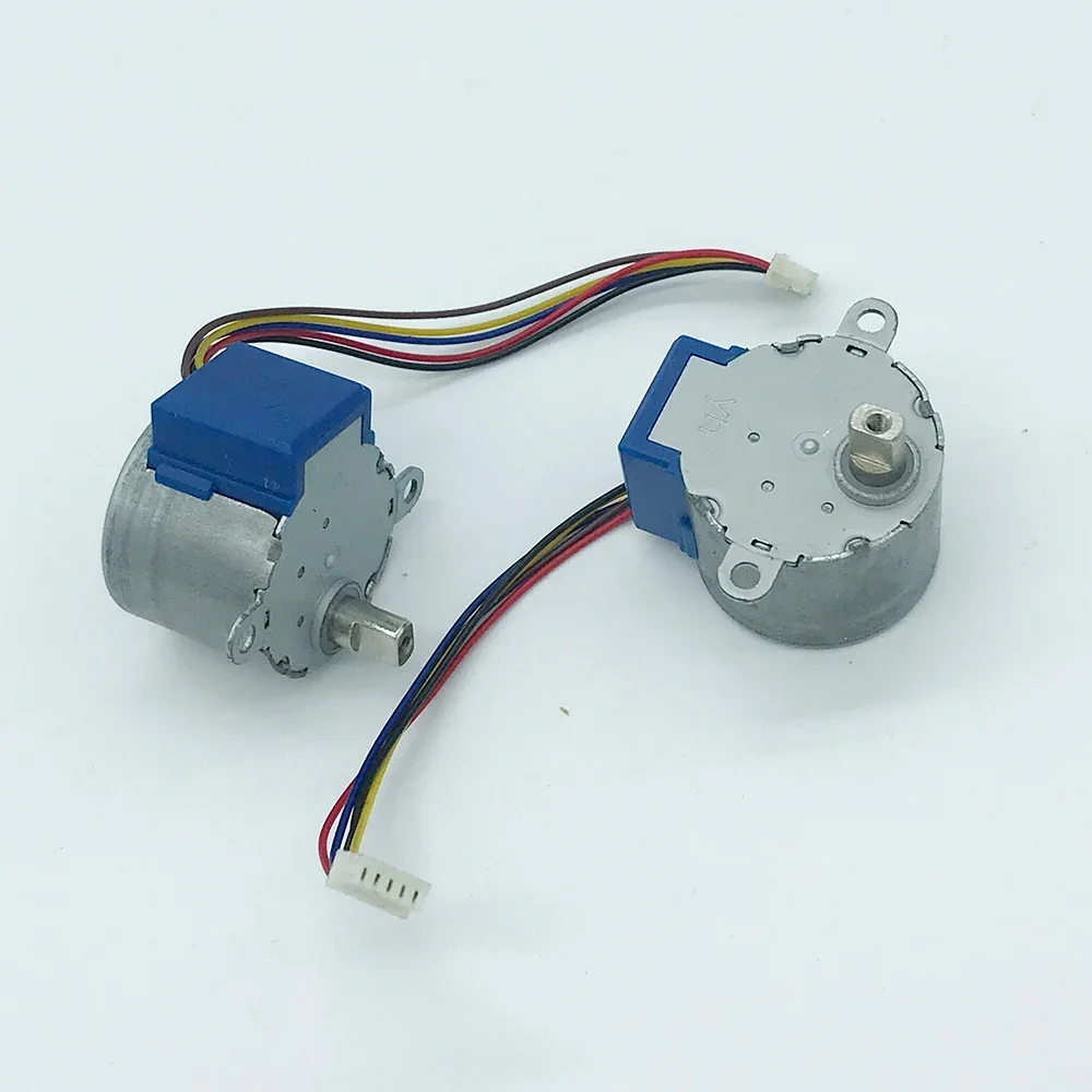 Mini 24mm Stepper Motor 24BYJ DC 5V 4-phase 5-wire Stepper Motor Long Shaft Small Deceleration Stepper Motor Gearbox with Wire