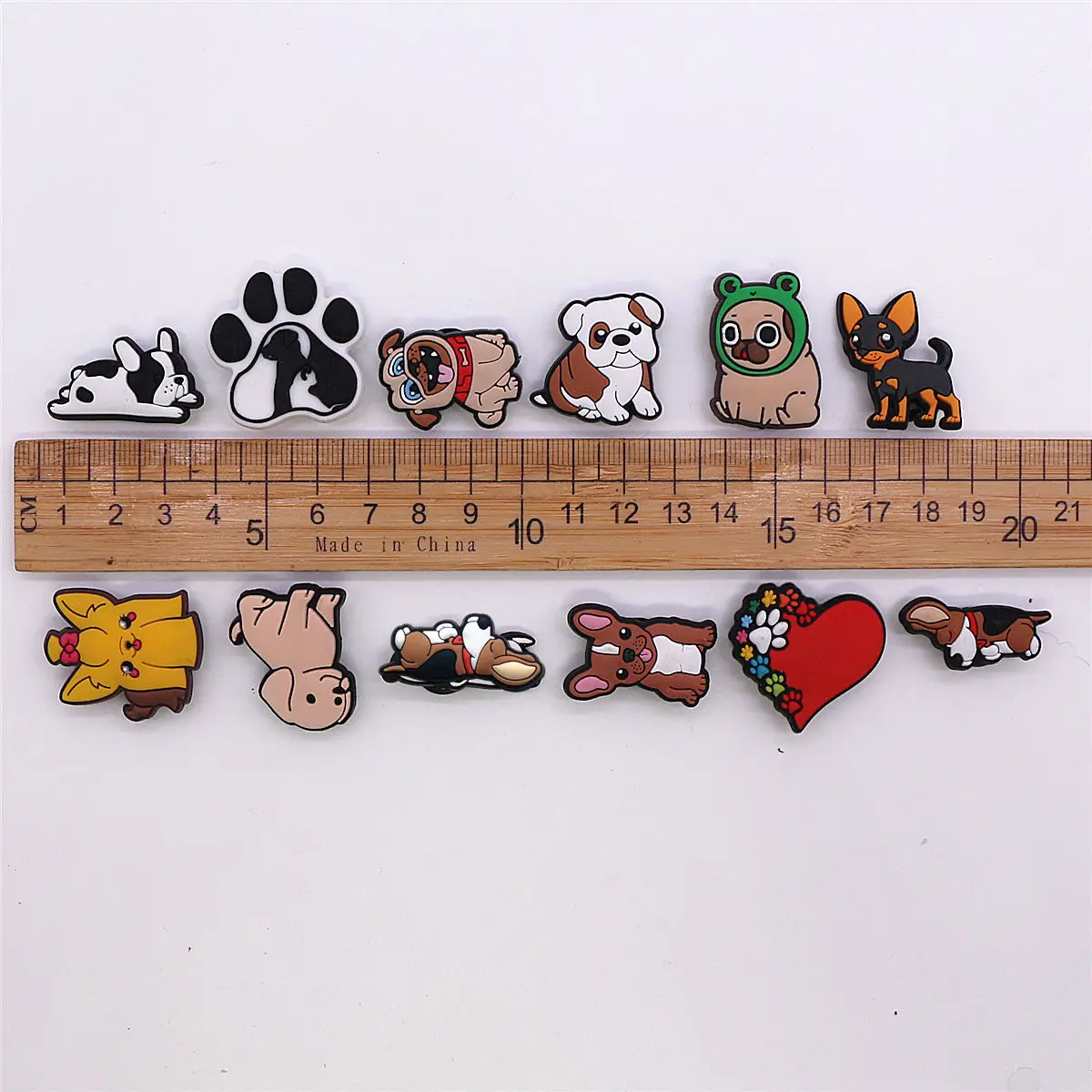 1pcs Lovely Dog PVC Shoe Charms Decorations Cute Sleeping Puppy Bulldog Sandals Upper Accessories Pins Clog Clips Kids Gifts image 6