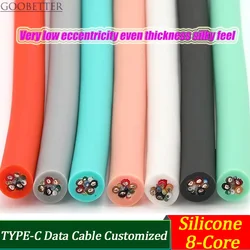 6A PD100W USB-C Fast Charging Cable, Liquid Silicone 8-Core Type-C 1-30m, Bend-Resistant for Laptop/Car, Multiple Colors