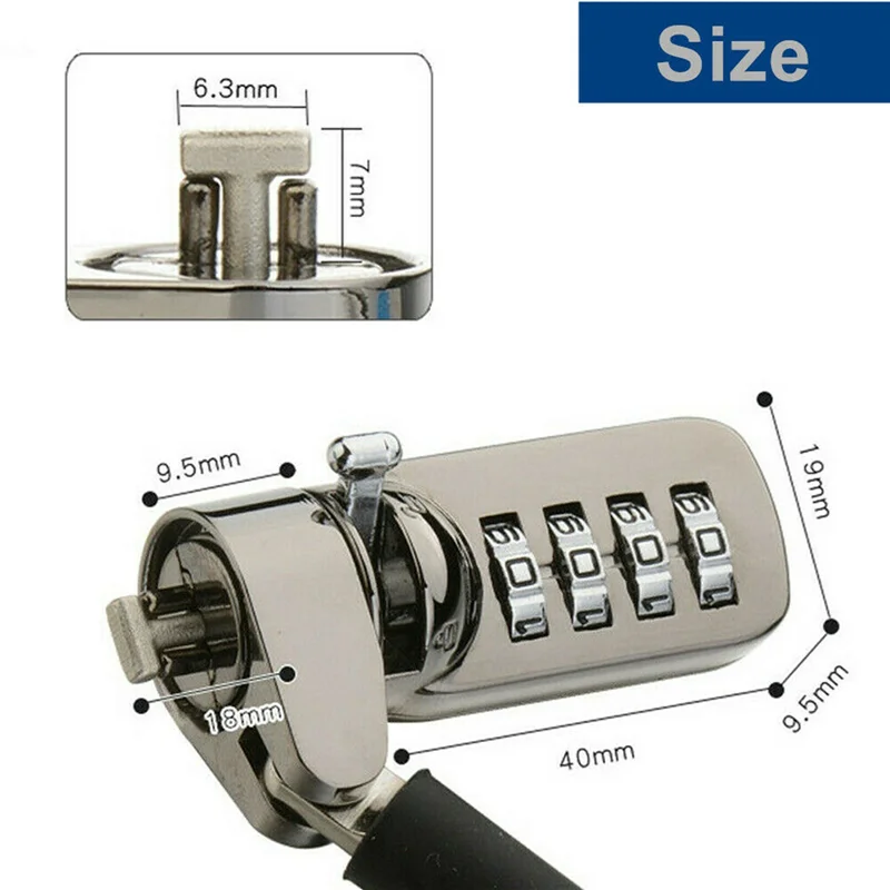 10X Security Anti-Theft Combination Laptop Notebook Cable Lock 4 Digit Password Lock