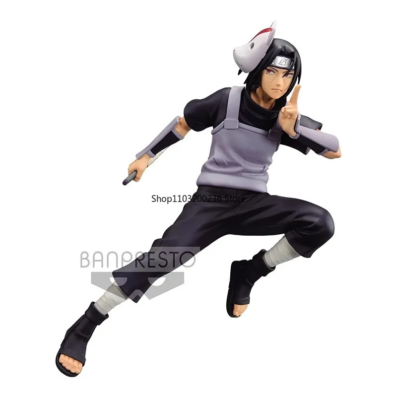 Bandai original naruto vibração estrelas uchiha itachi figura de ação modelo hobbies ornamentos de mesa colecionáveis