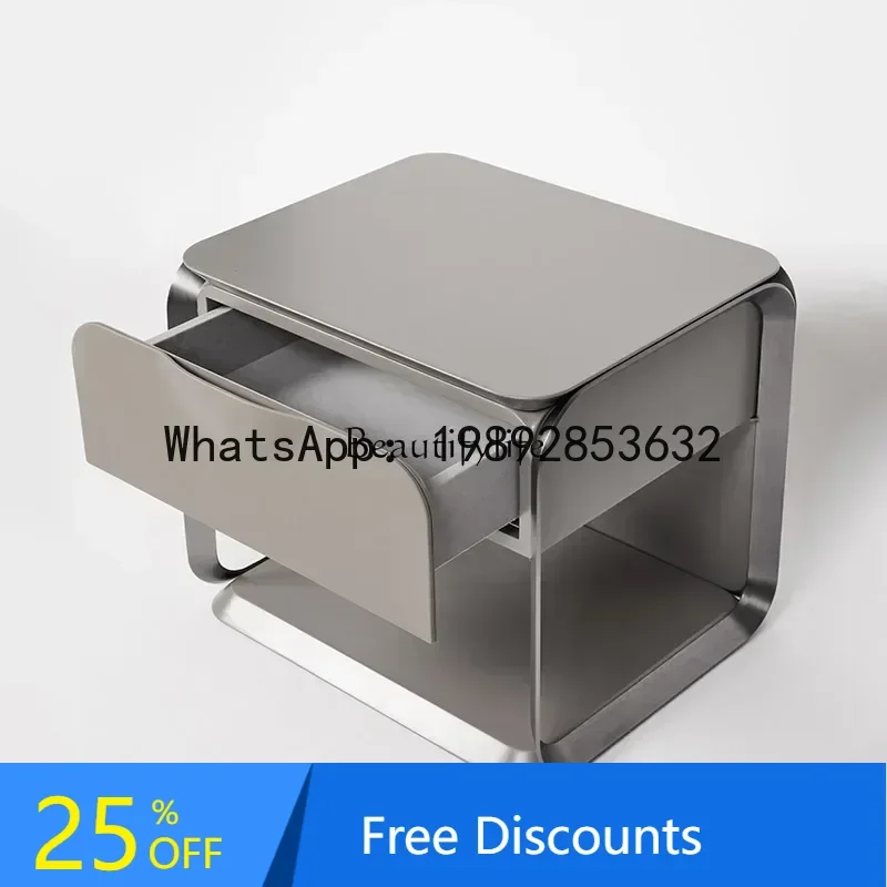 HH2 4 طاولة بجانب السرير فاخرة وخفيفة وحديثة وبسيطة ومصممة من الخشب الصلب لغرفة النوم