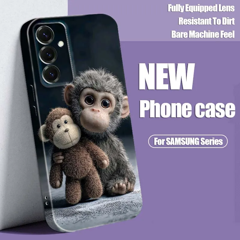 

Cartoon Cat Panda Monkey For Samsung Galaxy S25 S24 S23 S22 S21 Ultra Plus Edge FE 5G Feilin Protective Shell Phone Case
