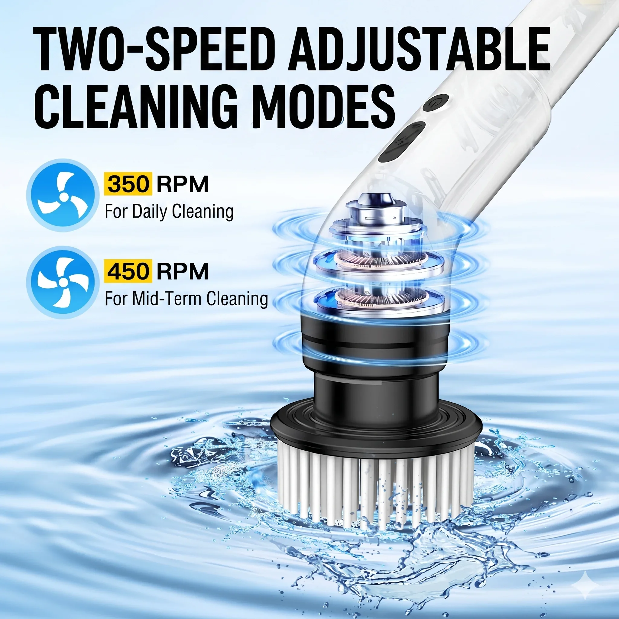 

9-in-1 Electric Spin Scrubber Cordless Cleaning Brush Telescopic Handle USB Bathroom Tile Floor Kitchen Tub Shower Rechargeable